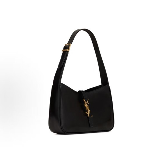 SAINT LAURENT YSL LE5A7 Gold Logo underarm bag, wandering bag, hand bag, shoulder bag, small size for women, black